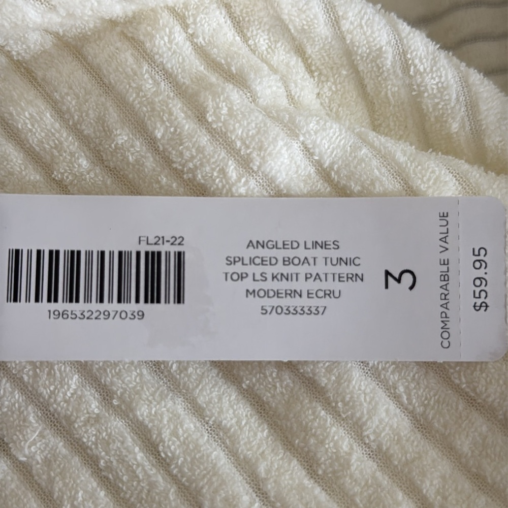 NWT Chico’s Angled Lines Spliced Boat Tunic Top Size 16/XL/Chico’s 3 - Picture 6 of 8
